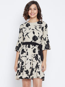 Floral Printed cotton dress with Belt