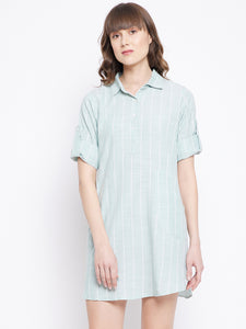 Cotton Striped Shirt dress