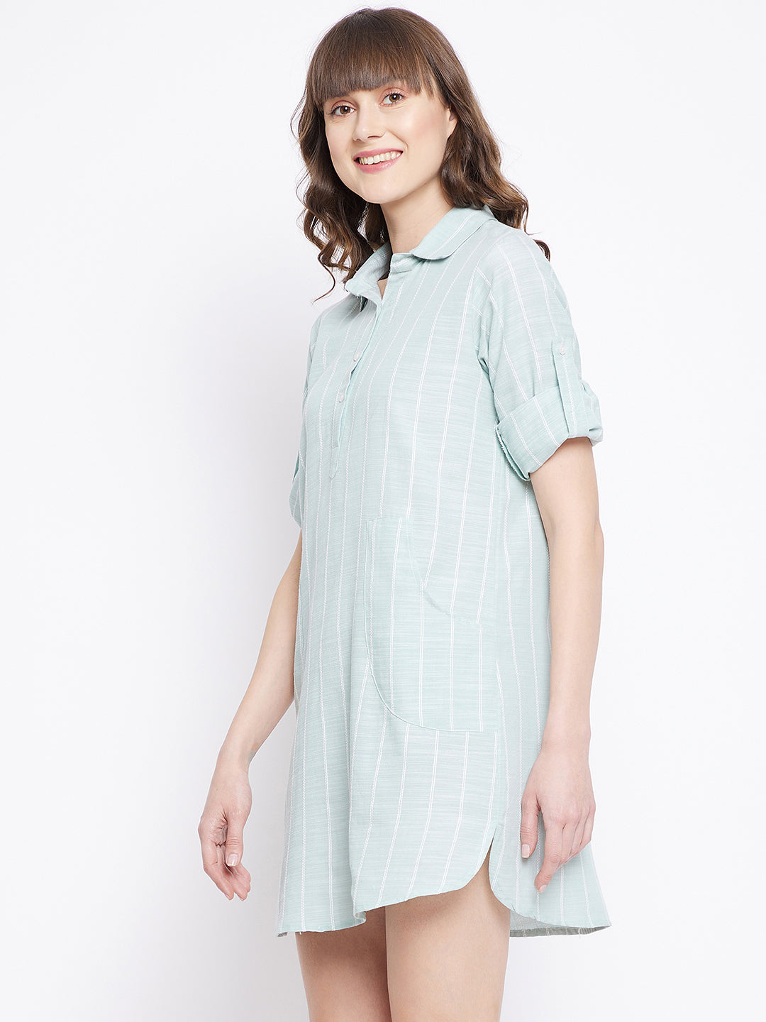 Cotton Striped Shirt dress