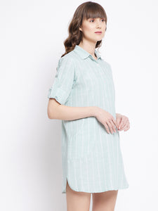 Cotton Striped Shirt dress