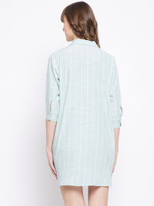 Cotton Striped Shirt dress