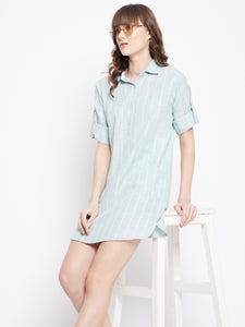 Cotton Striped Shirt dress