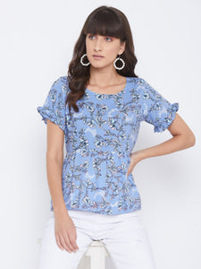 Blue Floral Top