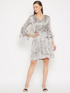 Snake Print Satin Dress