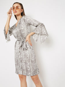 Snake Print Satin Dress