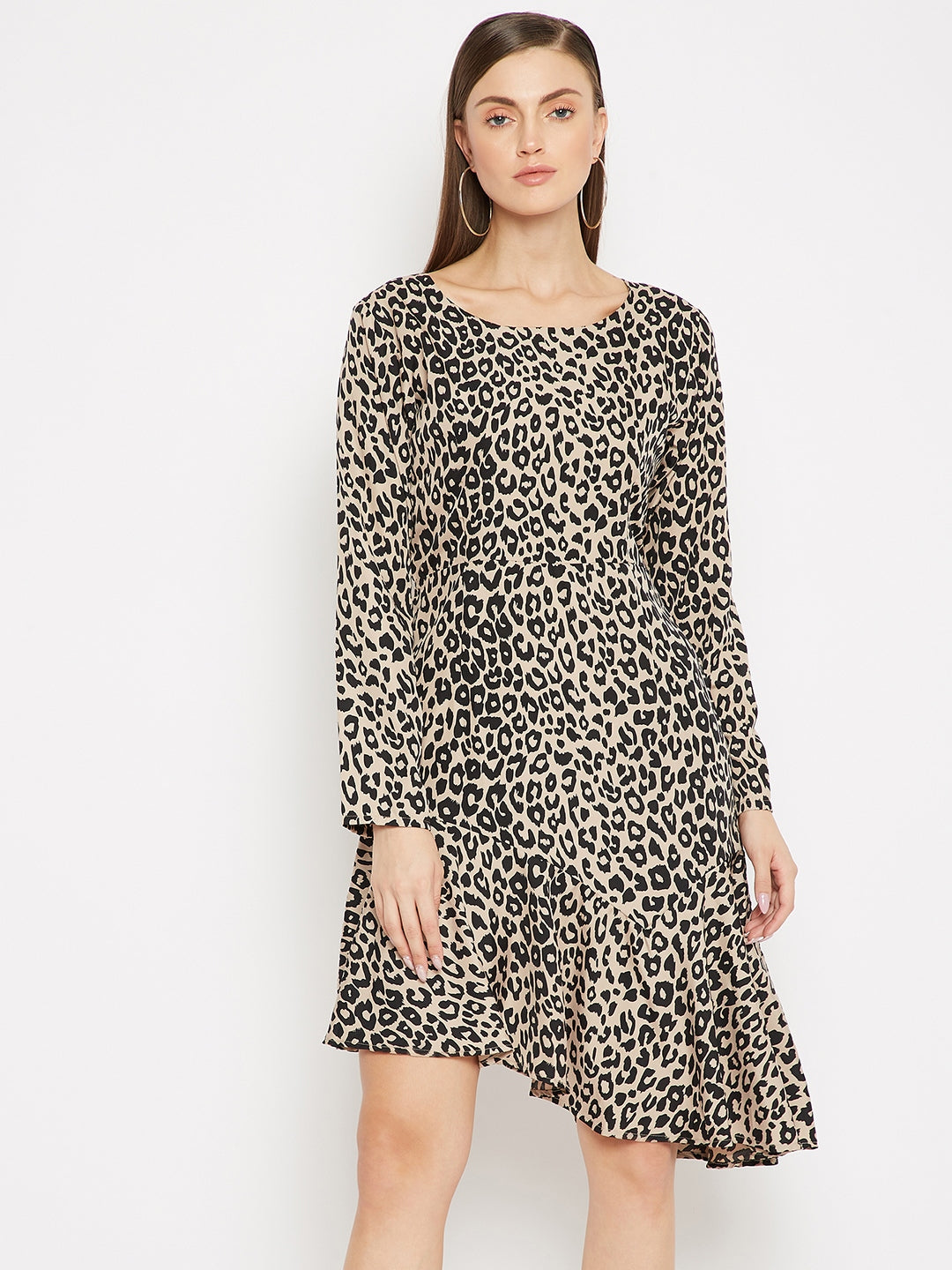 Animal Print Frills Dress