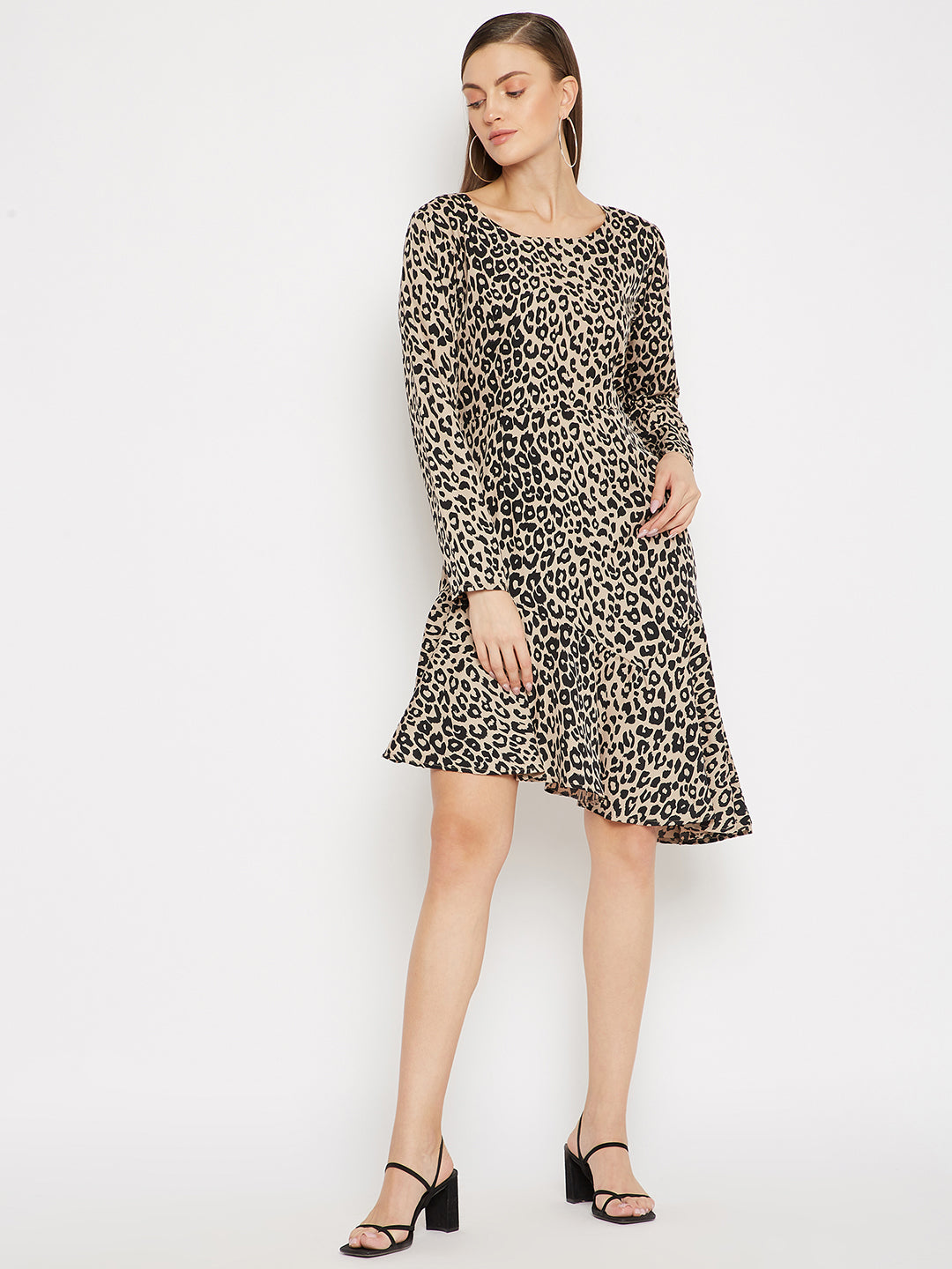 Animal Print Frills Dress