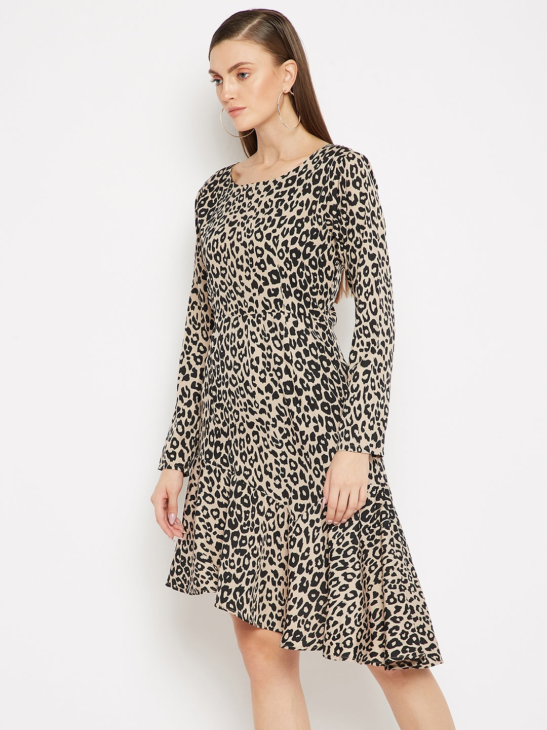 Animal Print Frills Dress