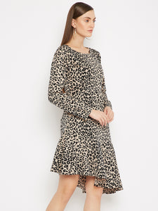 Animal Print Frills Dress