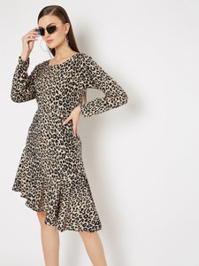 Animal Print Frills Dress